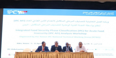 نائب وزير التخطيط يفتتح ورشة عمل تحليل التصنيف المتكامل لمراحل الأمن الغذائي بعدن